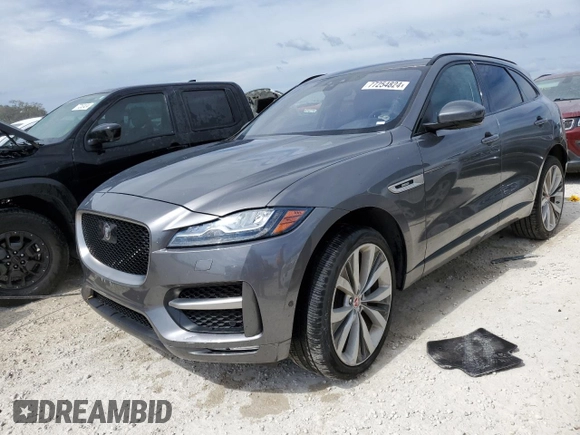 2019 Jaguar F-Pace 30t R-Sport with VIN SADCL2GX3KA613072, listed as a Copart auction lot 77254824 with 57,420 mi miles and Salvage title. Bid and sale history available at DreamBid. Image 1.