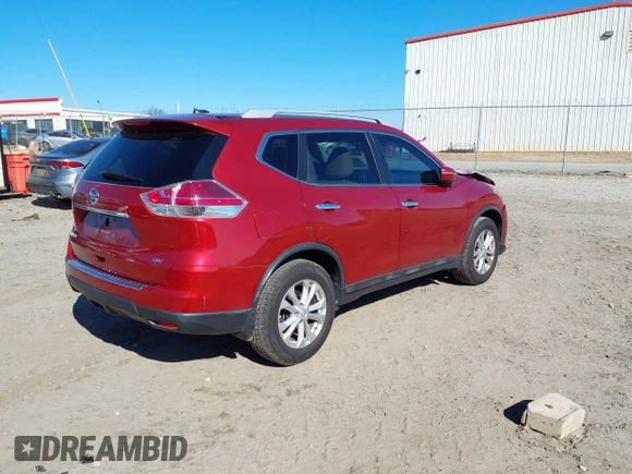 2015 Nissan Rogue SL with VIN 5N1AT2MTXFC927747, listed as a IAAI auction lot 41336830 with 82,098 mi miles. Bid and sale history available at carsss.com. Image 4.