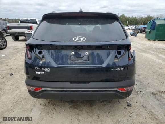 2023 Hyundai Tucson Hybrid Blue with VIN KM8JBCA15PU090204, listed as a Copart auction lot 85932274 with 28,885 mi miles and Salvage Title. Bid and sale history available at carsss.com. Image 6.