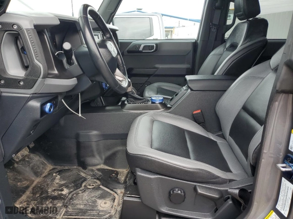 2023 Ford Bronco with VIN 1FMDE5DHXPLC10349, listed as a Copart auction lot 53951735 with 8,931 mi miles and Salvage Title. Bid and sale history available at carsss.com. Image 7.