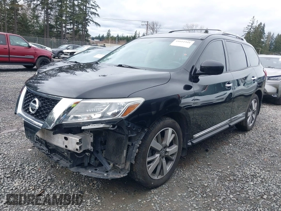 2014 Nissan Pathfinder SV with VIN 5N1AR2MN3EC665407, listed as a IAAI auction lot 41611941 with 94,894 mi miles. Bid and sale history available at carsss.com. Image 2.