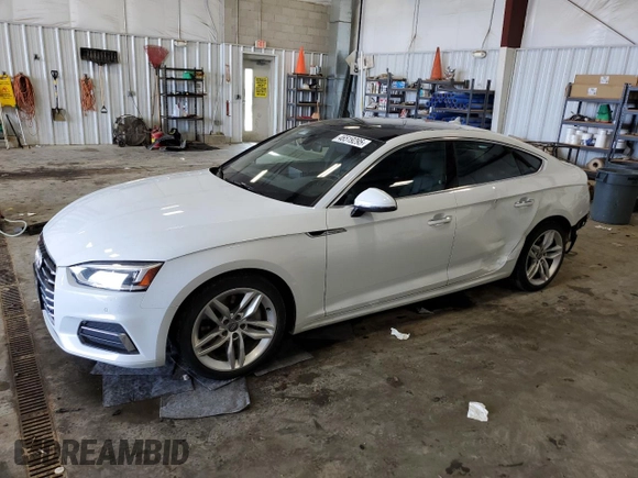 2019 Audi A5 Sportback Premium Plus with VIN WAUBNCF5XKA030616, listed as a Copart auction lot 46519295 with 96,584 mi miles and Salvage Title. Bid and sale history available at carsss.com. Image 1.
