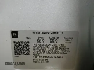 2021 Chevrolet Bolt EV Premier z VIN 1G1FZ6S09M4109094, wystawiony jako Copart lot #49064865 z przebiegiem 124 876 mil mil oraz Nie do naprawy • Non repairable. Historia ofert i sprzedaży dostępna na DreamBid. Obrazek 12.