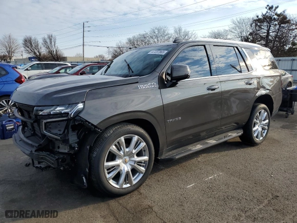 2021 Chevrolet Tahoe High Country with VIN 1GNSKTKL6MR336370, listed as a Copart auction lot 47237865 with 0 mi miles and Salvage Title. Bid and sale history available at carsss.com. Image 1.