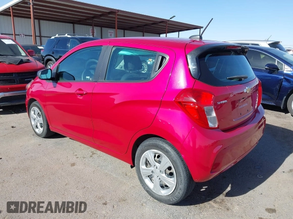 2020 Chevrolet Spark LS with VIN KL8CB6SA2LC410357, listed as a IAAI auction lot 41023593 with 90,587 mi miles. Bid and sale history available at carsss.com. Image 3.