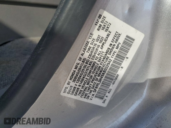2010 Honda Odyssey EX with VIN 5FNRL3H49AB032942, listed as a Copart auction lot 57878705 with 180,147 mi miles and Clean title. Bid and sale history available at DreamBid. Image 13.