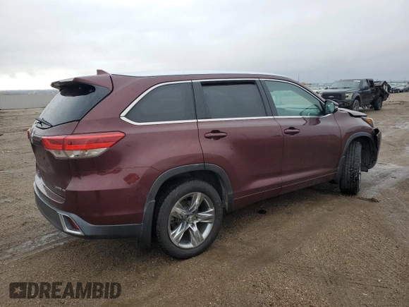 2018 Toyota Highlander Limited z VIN 5TDDZRFH4JS875072, wystawiony jako Copart lot #79820904 z przebiegiem Nie podano mil oraz Szkoda całkowita • Salvage title. Historia ofert i sprzedaży dostępna na DreamBid. Obrazek 3.