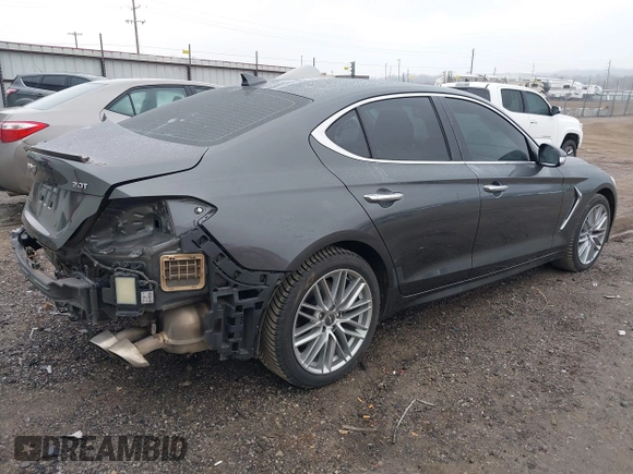 2021 Genesis G70 2.0T with VIN KMTG64LA3MU075557, listed as a IAAI auction lot 41484410 with 52,740 mi miles and . Bid and sale history available at DreamBid. Image 4.