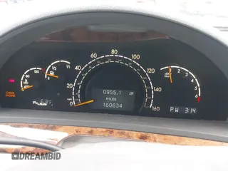 2002 Mercedes-Benz S-Class 5.0L with VIN WDBNG75J32A241980, listed as a IAAI auction lot 41971627 with 160,634 mi miles. Bid and sale history available at carsss.com. Image 7.