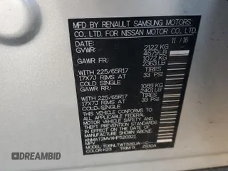 2017 Nissan Rogue SV with VIN KNMAT2MVXHP520321, listed as a Copart auction lot 60747285 with 88,293 mi miles and Salvage title. Bid and sale history available at DreamBid. Image 13.