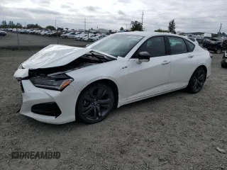 2023 Acura TLX w/A-Spec Package with VIN 19UUB6F56PA000057, listed as a Copart auction lot 58362905 with 37,072 mi miles and Salvage title. Bid and sale history available at DreamBid. Image 1.