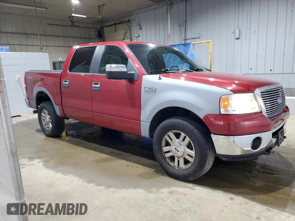 2008 Ford F-150 XLT with VIN 1FTPW14538FA49081, listed as a Copart auction lot 58246455 with 105,198 mi miles and Salvage title. Bid and sale history available at DreamBid. Image 4.
