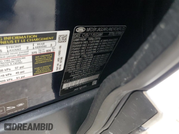 2019 Land Rover Range Rover HSE с VIN SALGS2SV2KA521580, выставлен на аукционе Copart как лот 44055845 с пробегом 51 534 миль миль и Списание • Salvage title. История ставок и продаж доступна на DreamBid. Изображение 13.