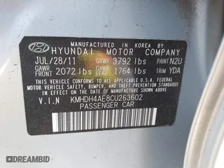 2012 Hyundai Elantra GLS with VIN KMHDH4AE8CU263602, listed as a IAAI auction lot 41898235 with 152,878 mi miles. Bid and sale history available at carsss.com. Image 9.