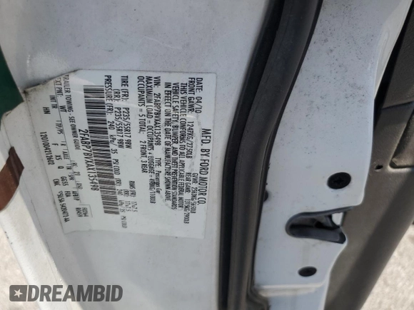 2010 Ford Police Interceptor с VIN 2FABP7BVXAX135498, выставлен на аукционе Copart как лот 59106175 с пробегом Не указан миль и Чистый • Clean title. История ставок и продаж доступна на DreamBid. Изображение 12.