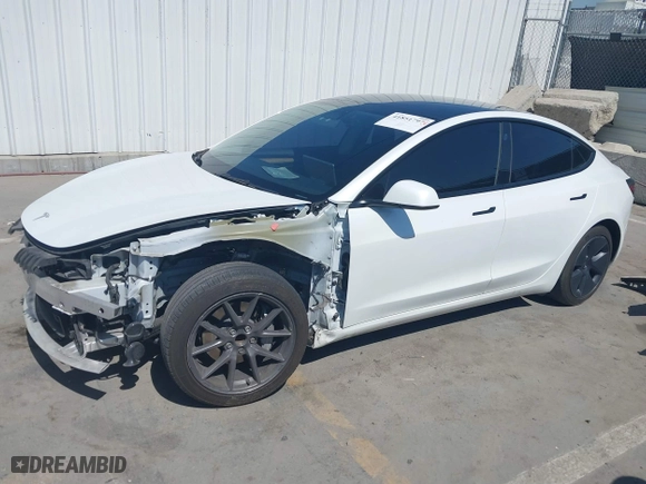 2023 Tesla Model 3 with VIN 5YJ3E1EA6PF405491, listed as a IAAI auction lot 41851797 with 47,581 mi miles. Bid and sale history available at carsss.com. Image 15.