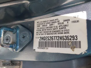 2002 Honda Civic EX with VIN 2HGES26772H535293, listed as a IAAI auction lot 42078583 with 141,813 mi miles. Bid and sale history available at carsss.com. Image 9.