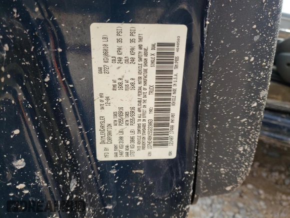 2005 Dodge Dakota SLT with VIN 1D7HE48N15S223063, listed as a Copart auction lot 43223535 with 167,501 mi miles and Salvage Title. Bid and sale history available at DreamBid. Image 12.