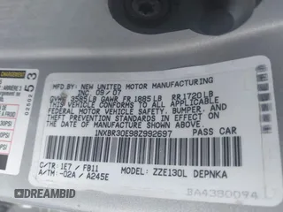 2008 Toyota Corolla CE with VIN 1NXBR30E98Z992697, listed as a IAAI auction lot 42130023 with 238,616 mi miles and . Bid and sale history available at DreamBid. Image 9.