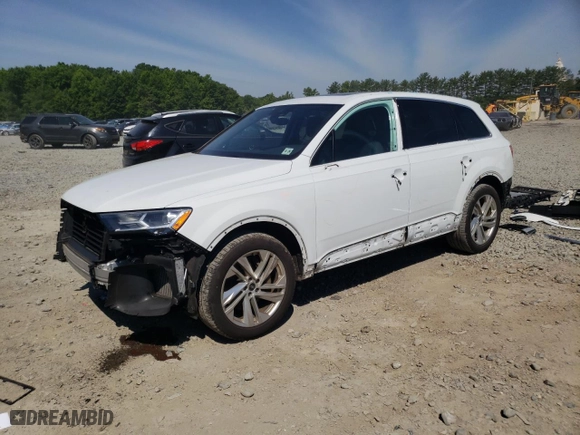 2021 Audi Q7 Premium with VIN WA1AXAF74MD022604, listed as a Copart auction lot 59403204 with 87,423 mi miles and Salvage Title. Bid and sale history available at carsss.com. Image 1.
