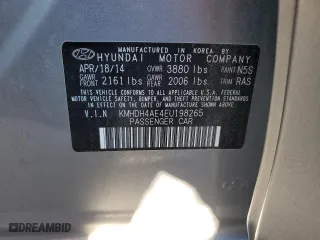 2014 Hyundai Elantra SE with VIN KMHDH4AE4EU198265, listed as a Copart auction lot 48702395 with 80,487 mi miles and Salvage Title. Bid and sale history available at carsss.com. Image 14.