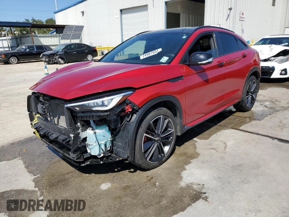 2022 Infiniti QX55 Essential z VIN 3PCAJ5K37NF112146, wystawiony jako Copart lot #74987654 z przebiegiem 49 673 mil mil oraz Szkoda całkowita • Salvage title. Historia ofert i sprzedaży dostępna na DreamBid. Obrazek 1.