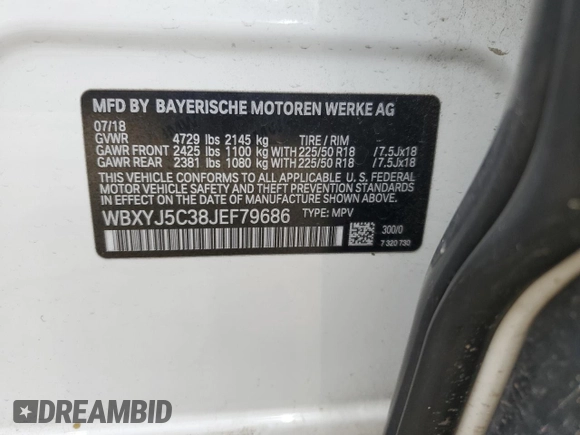 2018 BMW X2 xDrive28i z VIN WBXYJ5C38JEF79686, wystawiony jako Copart lot #56988735 z przebiegiem 103 799 mil mil oraz Szkoda całkowita • Salvage title. Historia ofert i sprzedaży dostępna na DreamBid. Obrazek 12.