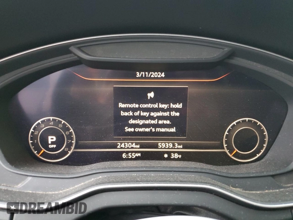2019 Audi SQ5 Premium Plus with VIN WA1B4AFY5K2047400, listed as a Copart auction lot 46266904 with 24,304 mi miles and . Bid and sale history available at DreamBid. Image 9.