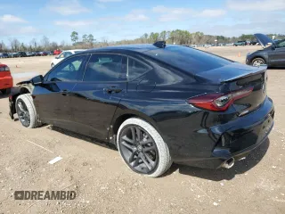 2025 Acura TLX w/A-Spec Package with VIN 19UUB6F53SA000588, listed as a Copart auction lot 46483245 with 5,417 mi miles and Salvage Title. Bid and sale history available at DreamBid. Image 2.