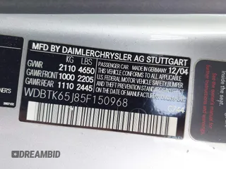 2005 Mercedes-Benz CLK 320 z VIN WDBTK65J85F150968, wystawiony jako IAAI lot #42390264 z przebiegiem 151 325 mil mil oraz . Historia ofert i sprzedaży dostępna na DreamBid. Obrazek 9.