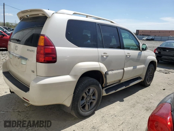 2003 Lexus GX 470 with VIN JTJBT20X430003896, listed as a Copart auction lot 53808295 with 163,376 mi miles and Salvage Title. Bid and sale history available at carsss.com. Image 3.