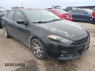 2013 Dodge Dart SXT with VIN 1C3CDFBA5DD107641, listed as a IAAI auction lot 41374161 with 163,847 mi miles. Bid and sale history available at carsss.com. Image 1.