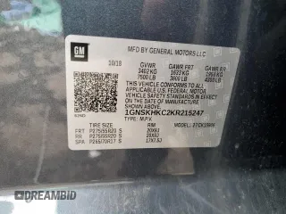 2019 Chevrolet Suburban LT with VIN 1GNSKHKC2KR215247, listed as a Copart auction lot 55659765 with 112,224 mi miles and Clean Title. Bid and sale history available at DreamBid. Image 13.