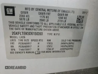 2013 GMC Terrain SLE with VIN 2GKFLTEK5D6150393, listed as a Copart auction lot 59914425 with 169,771 mi miles and Clean title. Bid and sale history available at DreamBid. Image 14.