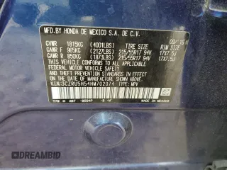 2017 Honda HR-V EX with VIN 3CZRU5H54HM702074, listed as a Copart auction lot 47703025 with 105,973 mi miles and Salvage Title. Bid and sale history available at carsss.com. Image 12.
