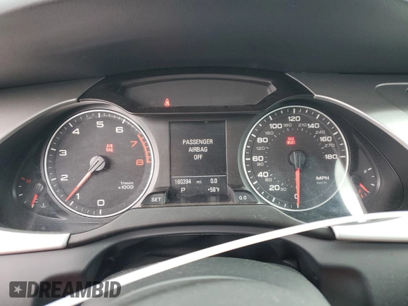2011 Audi A4 Premium Plus with VIN WAUWFAFL4BA174485, listed as a Copart auction lot 45367115 with 160,394 mi miles and Salvage title. Bid and sale history available at DreamBid. Image 9.