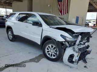 2023 Chevrolet Traverse LS z VIN 1GNERFKW4PJ198111, wystawiony jako Copart lot #56129525 z przebiegiem 26 223 mil mil oraz Nie do naprawy • Non repairable. Historia ofert i sprzedaży dostępna na DreamBid. Obrazek 4.