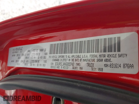 2017 Ram 2500 Tradesman z VIN 3C6UR5CJ0HG693742, wystawiony jako IAAI lot #41802810 z przebiegiem 112 288 mil mil oraz . Historia ofert i sprzedaży dostępna na DreamBid. Obrazek 9.