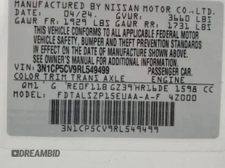 2024 Nissan Kicks SV with VIN 3N1CP5CV9RL549499, listed as a Copart auction lot 53754905 with 21,210 mi miles and Salvage Title. Bid and sale history available at carsss.com. Image 13.