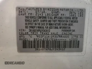 2018 Nissan Sentra S z VIN 3N1AB7AP8JY343412, wystawiony jako Copart lot #48033835 z przebiegiem 56 222 mil mil oraz Szkoda całkowita • Salvage title. Historia ofert i sprzedaży dostępna na DreamBid. Obrazek 15.