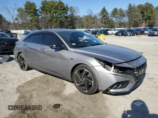 2023 Hyundai Elantra N Line z VIN KMHLR4AF3PU431086, wystawiony jako Copart lot #60875675 z przebiegiem 55 798 mil mil oraz Nie do naprawy • Non repairable. Historia ofert i sprzedaży dostępna na DreamBid. Obrazek 4.