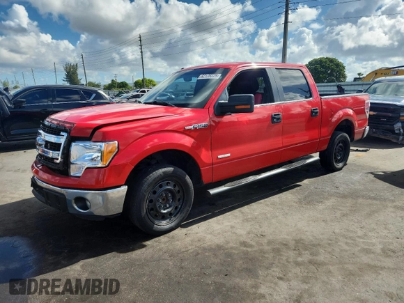 2014 Ford F-150 XL with VIN 1FTFW1CT3EFC74625, listed as a Copart auction lot 62128225 with 223,803 mi miles and Salvage title. Bid and sale history available at DreamBid. Image 1.