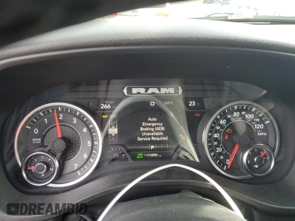 2025 Ram 1500 Big Horn with VIN 1C6RRFFG9SN512549, listed as a Copart auction lot 46062015 with 11,890 mi miles and Salvage Title. Bid and sale history available at carsss.com. Image 9.