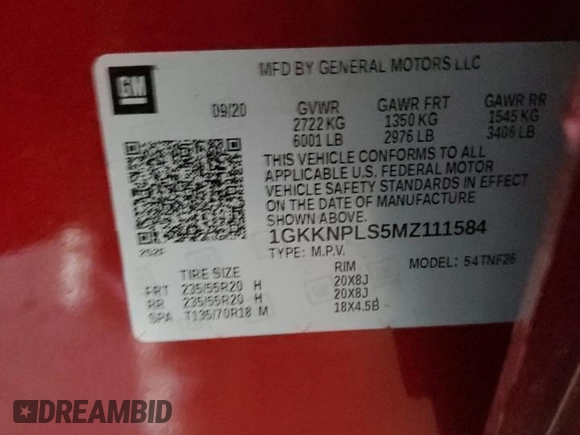 2021 GMC Acadia Denali with VIN 1GKKNPLS5MZ111584, listed as a Copart auction lot 83353144 with 24,655 mi miles and Salvage Title. Bid and sale history available at carsss.com. Image 13.