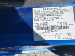 2012 Ford Fusion SE with VIN 3FAHP0HA5CR361777, listed as a IAAI auction lot 42285599 with 163,367 mi miles and . Bid and sale history available at DreamBid. Image 9.
