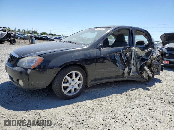 2005 Kia Spectra LX with VIN KNAFE121255156796, listed as a Copart auction lot 58595684 with 197,792 mi miles and Salvage Title. Bid and sale history available at carsss.com. Image 1.