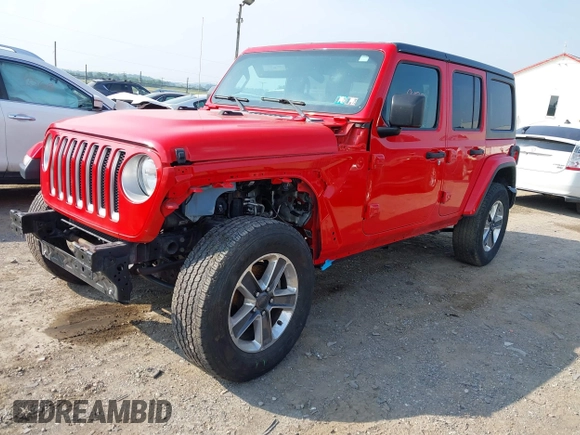 2020 Jeep Wrangler Unlimited Sahara with VIN 1C4HJXEN0LW184564, listed as a IAAI auction lot 42439173 with 79,426 mi miles and . Bid and sale history available at DreamBid. Image 2.