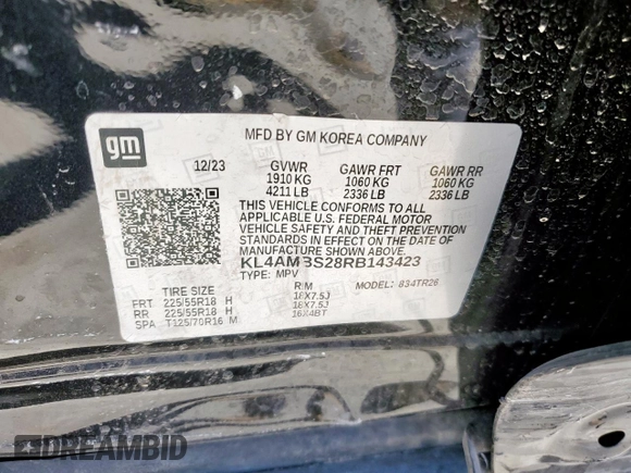 2024 Buick Encore GX Preferred с VIN KL4AMBS28RB143423, выставлен на аукционе Copart как лот 59349085 с пробегом 8 869 миль миль и Чистый • Clean title. История ставок и продаж доступна на DreamBid. Изображение 13.