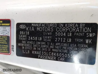 2019 Kia Stinger GT with VIN KNAE35LC8K6050559, listed as a IAAI auction lot 41699927 with 85,944 mi miles. Bid and sale history available at carsss.com. Image 9.
