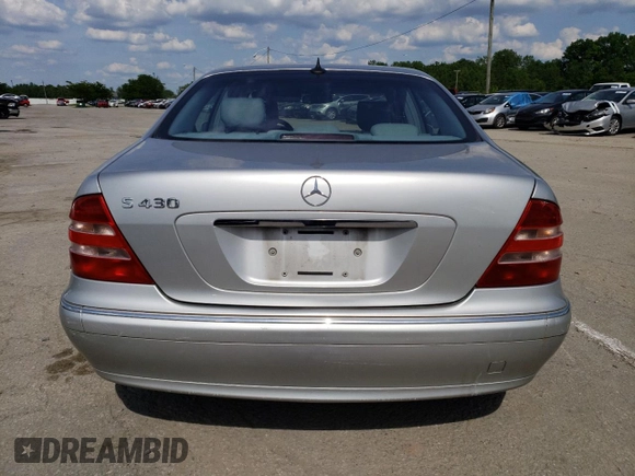 2001 Mercedes-Benz S-Class with VIN WDBNG70J31A196545, listed as a Copart auction lot 55136534 with 168,841 mi miles and Non Repairable. Bid and sale history available at carsss.com. Image 6.